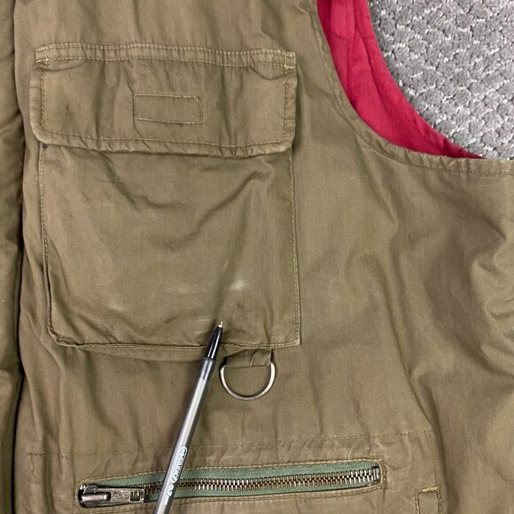 Vintage Eddie Bauer Vest Men's Large Khaki Full Zip Utility Hiking Outdoor Korea - Picture 7 of 16